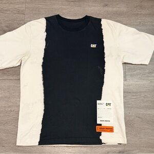 HERON PRESTON x CAT CATERPILLAR WORK WEAR PATCH LOGO T SHIRT SIZE MEDIUM